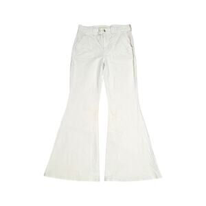 American Eagle Outfitters Stretch Corduroy Festival Flare Pants Cream Womens 10